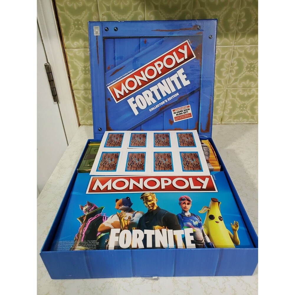 Monopoly Fortnite Collector's Edition Board Game Hasbro Gaming 100% Complete